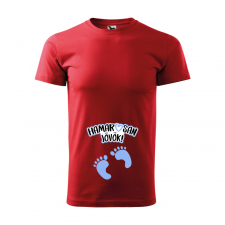 ZSONA DEKOR Póló Hamarosan jövök! Fiú mintával - Piros M méretben egyedi ajándék