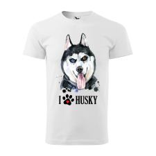 ZSONA DEKOR Póló Husky mintával - Fehér XL méretben egyedi ajándék