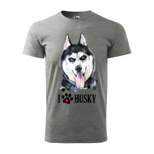 ZSONA DEKOR Póló Husky mintával - Szürke XXXL méretben v2 egyedi ajándék