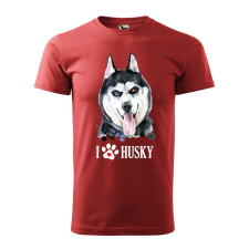 ZSONA DEKOR Póló Husky mintával - Terrakotta S méretben v2 egyedi ajándék
