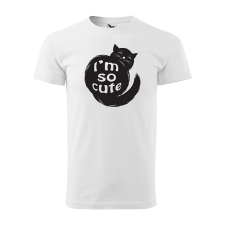 ZSONA DEKOR Póló I am so cute cat mintával - Fehér L méretben egyedi ajándék