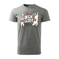 ZSONA DEKOR Póló I love Jack Russel mintával - Szürke L méretben egyedi ajándék