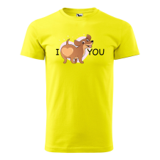 ZSONA DEKOR Póló I love you mintával - Sárga L méretben v1 egyedi ajándék