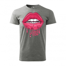 ZSONA DEKOR Póló I love you mintával - Szürke XXL méretben v1068 egyedi ajándék