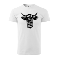 ZSONA DEKOR Póló Keep calm and love cows mintával - Fehér XL méretben egyedi ajándék