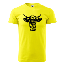 ZSONA DEKOR Póló Keep calm and love cows mintával - Sárga XL méretben egyedi ajándék