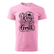 ZSONA DEKOR Póló King of the grill mintával - Rózsaszín S méretben egyedi ajándék