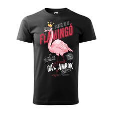 ZSONA DEKOR Póló Legyél te is flamingó mintával - Fekete S méretben egyedi ajándék
