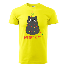 ZSONA DEKOR Póló Merry Cat mintával - Sárga XXXL méretben egyedi ajándék