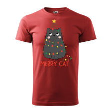 ZSONA DEKOR Póló Merry Cat mintával - Terrakotta S méretben egyedi ajándék