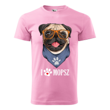 ZSONA DEKOR Póló Mopsz mintával - Rózsaszín XXXL méretben v2 egyedi ajándék