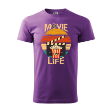 ZSONA DEKOR Póló Movie is my life mintával - Lila XXL méretben egyedi ajándék