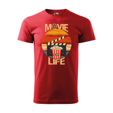ZSONA DEKOR Póló Movie is my life mintával - Piros XL méretben egyedi ajándék