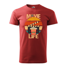 ZSONA DEKOR Póló Movie is my life mintával - Terrakotta XXXL méretben egyedi ajándék