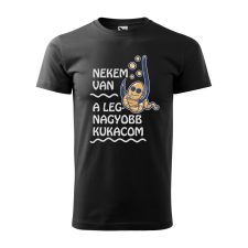 ZSONA DEKOR Póló Nekem van a legnagyobb kukacom mintával - Fekete S méretben egyedi ajándék