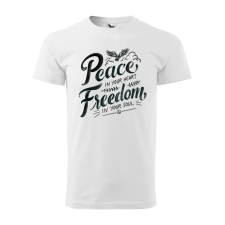ZSONA DEKOR Póló Peace in your heart mintával - Fehér S méretben egyedi ajándék