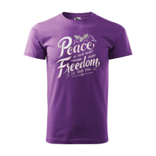 ZSONA DEKOR Póló Peace in your heart mintával - Lila XL méretben egyedi ajándék
