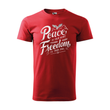 ZSONA DEKOR Póló Peace in your heart mintával - Piros L méretben egyedi ajándék