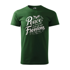 ZSONA DEKOR Póló Peace in your heart mintával - Zöld L méretben egyedi ajándék