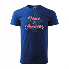 ZSONA DEKOR Póló Peace is freedom mintával - Kék XXXL méretben egyedi ajándék