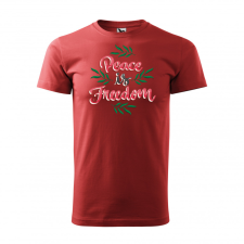 ZSONA DEKOR Póló Peace is freedom mintával - Terrakotta S méretben egyedi ajándék