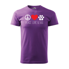 ZSONA DEKOR Póló Peace love and dog mintával - Lila XXXL méretben egyedi ajándék