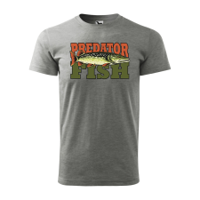 ZSONA DEKOR Póló Predator fish mintával - Szürke L méretben egyedi ajándék