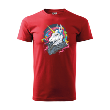 ZSONA DEKOR Póló Punk unicorn mintával - Piros S méretben egyedi ajándék