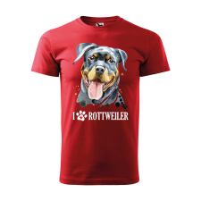 ZSONA DEKOR Póló Rotweiler mintával - Piros S méretben egyedi ajándék