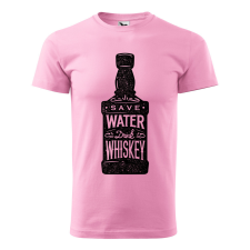 ZSONA DEKOR Póló Save water drink whiskey mintával - Rózsaszín XXXL méretben egyedi ajándék