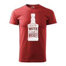 ZSONA DEKOR Póló Save water drink whiskey mintával - Terrakotta XXL méretben egyedi ajándék