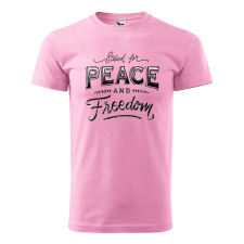 ZSONA DEKOR Póló Stand for peace mintával - Rózsaszín L méretben egyedi ajándék