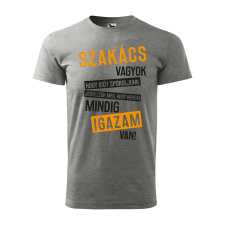 ZSONA DEKOR Póló Szakács vagyok mintával - Szürke M méretben egyedi ajándék
