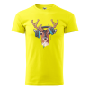 ZSONA DEKOR Póló Szarvas fejhallgatóval mintával - Sárga S méretben