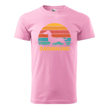 ZSONA DEKOR Póló Tacskó V2 mintával - Rózsaszín L méretben egyedi ajándék