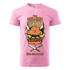 ZSONA DEKOR Póló Úgy grillezek mint egy viking mintával - Rózsaszín XXXL méretben egyedi ajándék