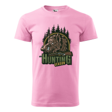 ZSONA DEKOR Póló Vaddisznó vadászat mintával - Rózsaszín S méretben egyedi ajándék