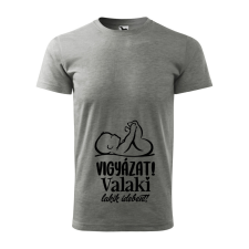 ZSONA DEKOR Póló Vigyázat! Valaki lakik idebent! mintával - Szürke XXXL méretben egyedi ajándék