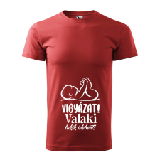 ZSONA DEKOR Póló Vigyázat! Valaki lakik idebent! mintával - Terrakotta S méretben egyedi ajándék