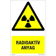 ZSONA DEKOR Radioaktív anyag Műanyag tábla 160x100 mm információs címke