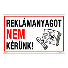 ZSONA DEKOR Reklámanyagot nem kérünk! Műanyag tábla 160x250 mm információs címke
