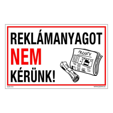 ZSONA DEKOR Reklámanyagot nem kérünk! Öntapadós matrica 160x100 mm információs címke
