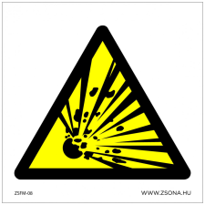 ZSONA DEKOR Robbanásveszélyes anyag! Öntapadós matrica 150x150 mm információs címke