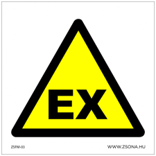 ZSONA DEKOR Robbanásveszélyes légkör! Műanyag tábla 150x150 mm információs címke