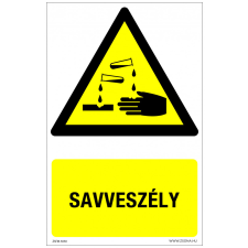 ZSONA DEKOR Savveszély Alumínium tábla 160x250 mm információs címke