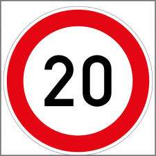 ZSONA DEKOR Sebességkorlátozó "20" Öntapadós matrica 130 mm információs címke