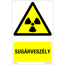 ZSONA DEKOR Sugárveszély Öntapadós matrica 160x250 mm információs címke
