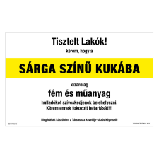 ZSONA DEKOR Szelektív hulladékgyűjtő fém és műanyag Öntapadós matrica 160x250 mm információs címke