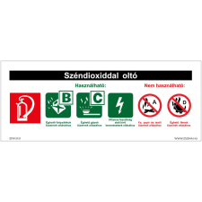 ZSONA DEKOR Széndioxiddal oltó Öntapadós matrica 250x100 mm információs címke