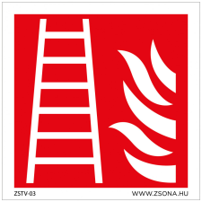 ZSONA DEKOR Tűzoltólétra Öntapadós matrica 150x150 mm információs címke